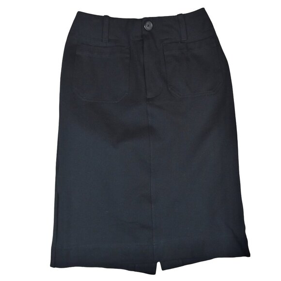 Anthropologie Maeve Black Colette Pencil Skirt Stretch Ponte Knit XS Career Twee - Picture 3 of 10